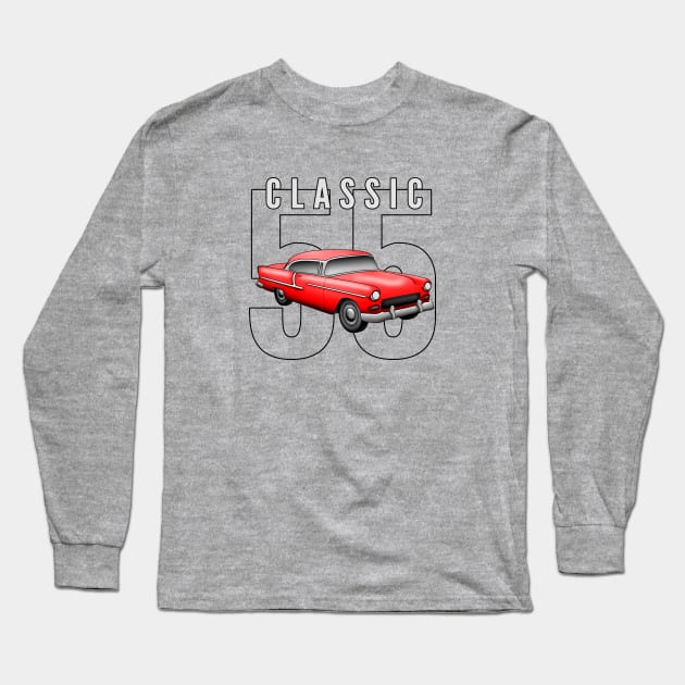 55 Chevy Bel Air Long Sleeve T-Shirt by SeattleDesignCompany